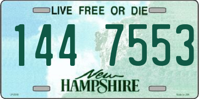 NH license plate 1447553
