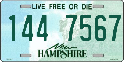 NH license plate 1447567