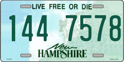 NH license plate 1447578