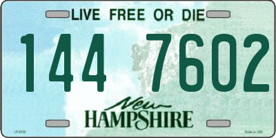 NH license plate 1447602