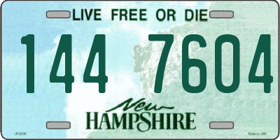 NH license plate 1447604
