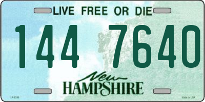 NH license plate 1447640