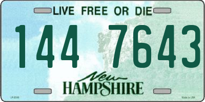 NH license plate 1447643