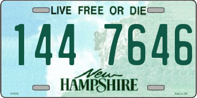 NH license plate 1447646
