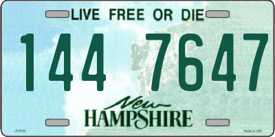 NH license plate 1447647