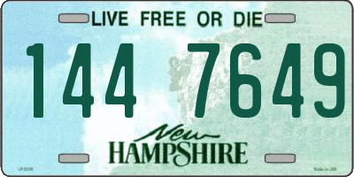 NH license plate 1447649