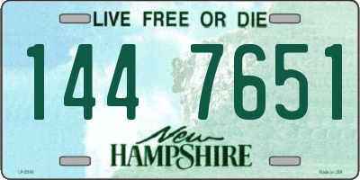 NH license plate 1447651