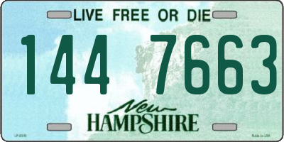 NH license plate 1447663