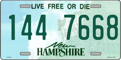 NH license plate 1447668