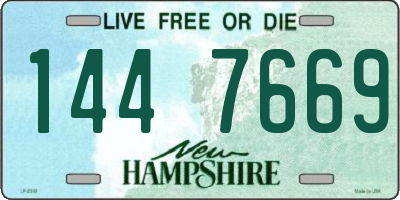 NH license plate 1447669