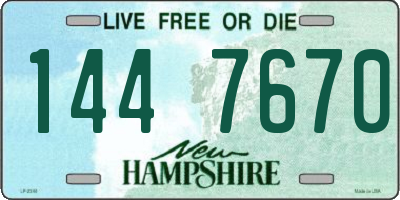 NH license plate 1447670