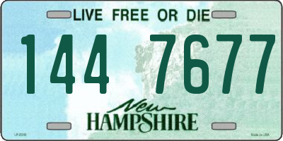 NH license plate 1447677