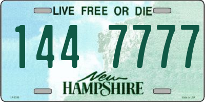NH license plate 1447777