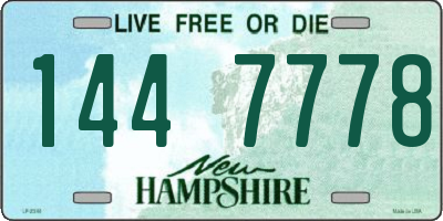 NH license plate 1447778