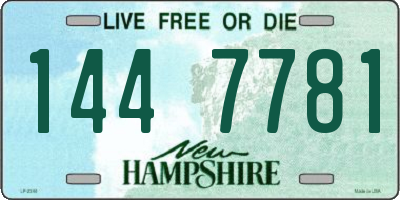 NH license plate 1447781