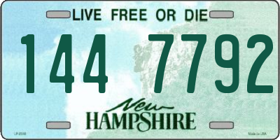 NH license plate 1447792