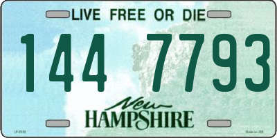 NH license plate 1447793