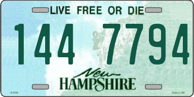 NH license plate 1447794