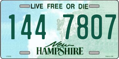 NH license plate 1447807