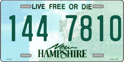 NH license plate 1447810