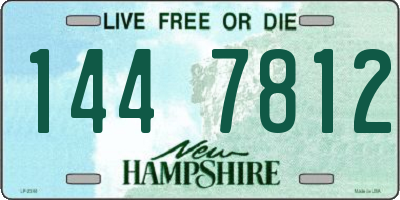 NH license plate 1447812