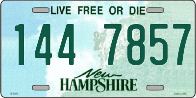 NH license plate 1447857