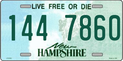 NH license plate 1447860