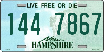 NH license plate 1447867