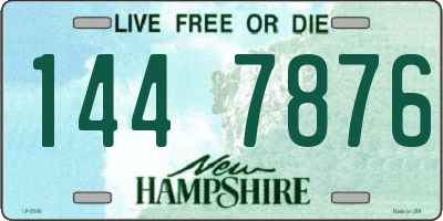 NH license plate 1447876