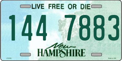 NH license plate 1447883
