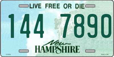 NH license plate 1447890