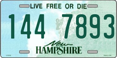 NH license plate 1447893