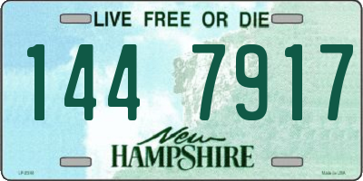 NH license plate 1447917