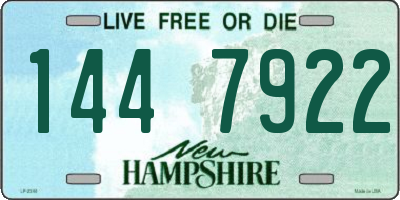NH license plate 1447922