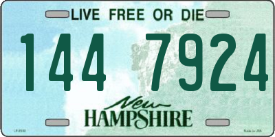 NH license plate 1447924