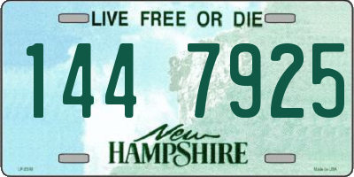 NH license plate 1447925
