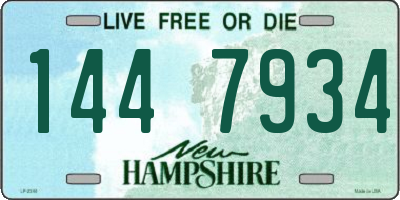 NH license plate 1447934