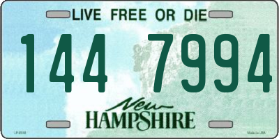 NH license plate 1447994