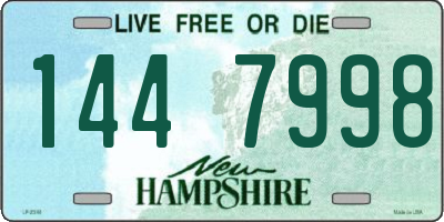 NH license plate 1447998