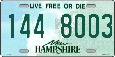 NH license plate 1448003