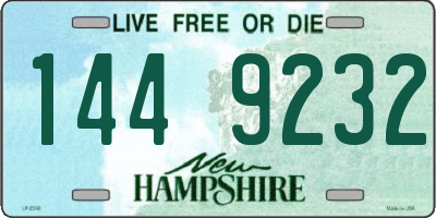 NH license plate 1449232