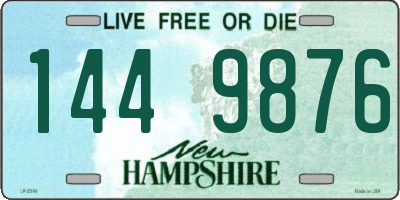 NH license plate 1449876
