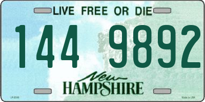 NH license plate 1449892