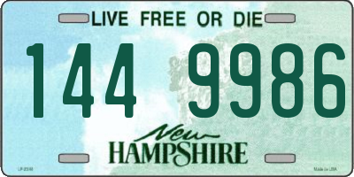 NH license plate 1449986