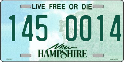 NH license plate 1450014