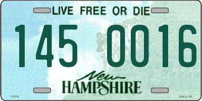NH license plate 1450016
