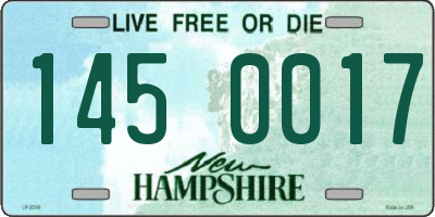 NH license plate 1450017
