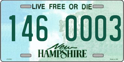 NH license plate 1460003