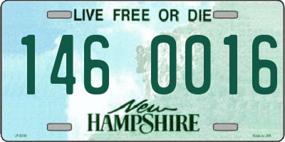 NH license plate 1460016