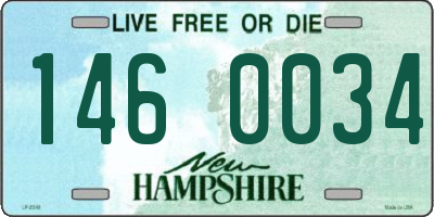 NH license plate 1460034